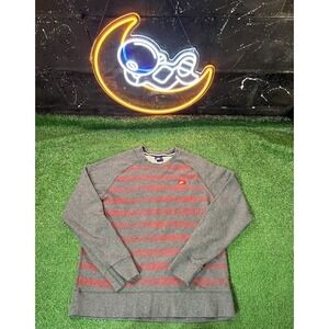 Vintage Nike Y2K Crewneck Sweatshirt Gray Striped Mens Size XL